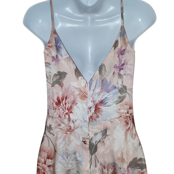 Jenny Yoo Collection Leticia Droop Neckline Satin Floral Print Maxi Dress Sz 2 - Picture 3 of 5